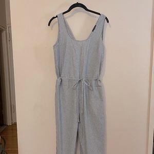 Drew Blue & White Cropped Jumpsuit NWOT